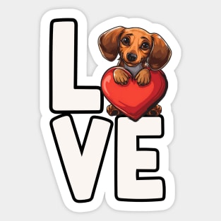 Love Dachshund Sticker